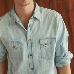 Billy Reid Denim Shirt Bleach Wash